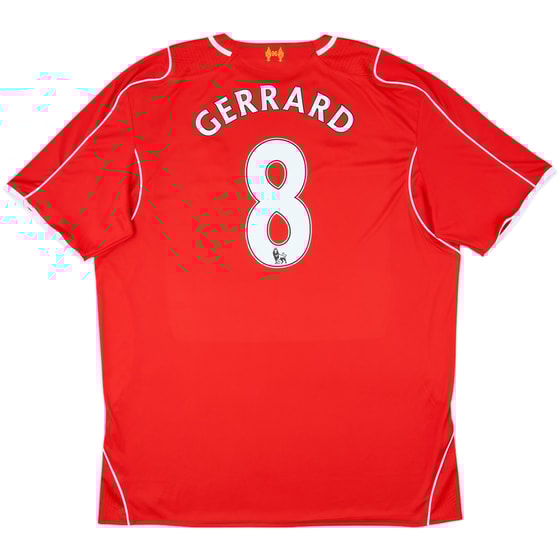 2014-15 Liverpool Home Shirt Gerrard #8 - 10/10 - (3XL)