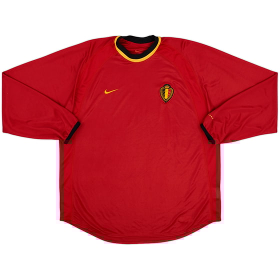 2000-02 Belgium Player Issue Home L/S Shirt - 9/10 - (XL)