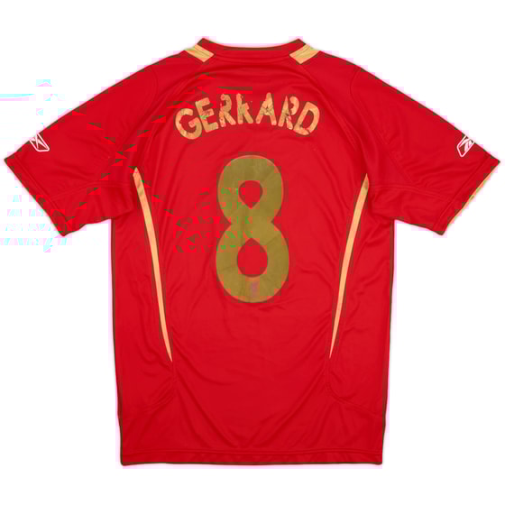 2005-06 Liverpool CL Home Shirt Gerrard #8 - 4/10 - (S)
