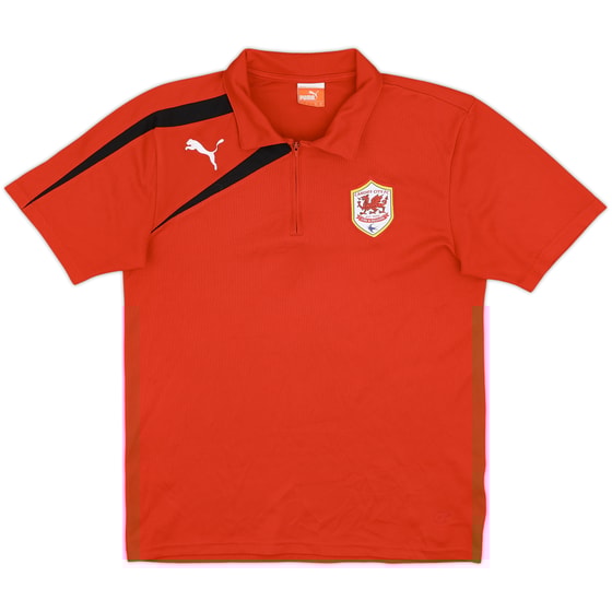 2012-13 Cardiff City Puma 1/4 Zip Polo Shirt - 8/10 - (M)