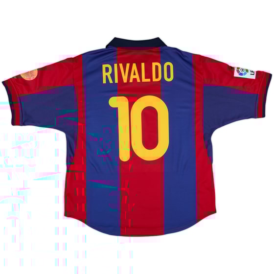 2000-01 Barcelona Home Shirt Rivaldo #10 - 8/10 - (L)