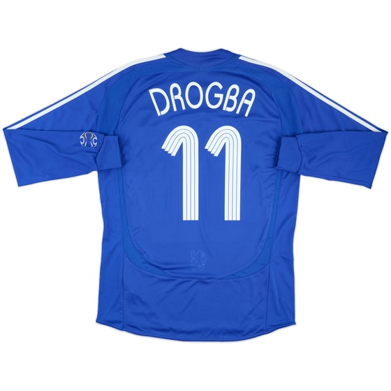 2006-08 Chelsea Home L/S Shirt Drogba #11 - 8/10 - (XL)