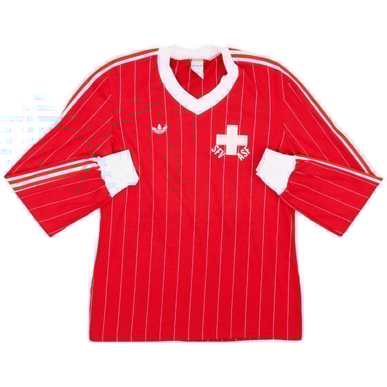 1982-84 Switzerland Match Issue Home L/S Shirt #18