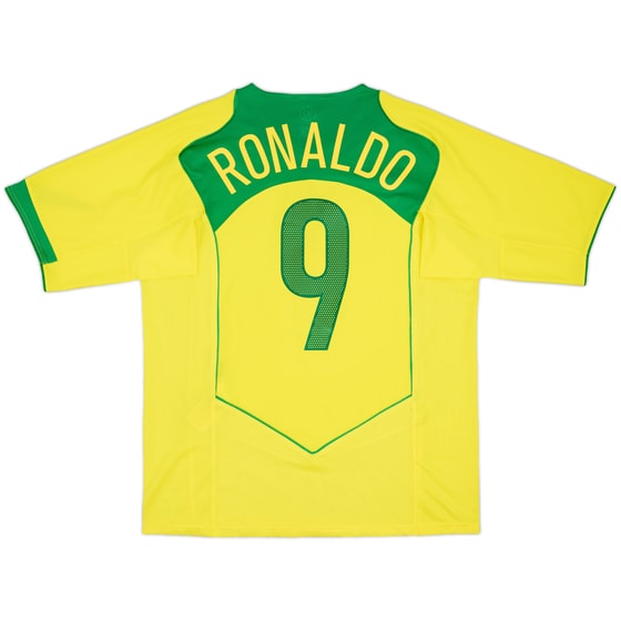 2004-06 Brazil Home Shirt Ronaldo #9 - 8/10 - (L)