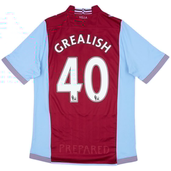 2013-14 Aston Villa Home Shirt Grealish #40 - 8/10 - (L)