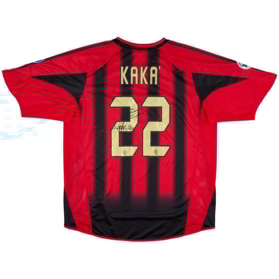 2004-05 AC Milan Squad Signed Home Shirt Kaka #22 - 6/10 - (XL)