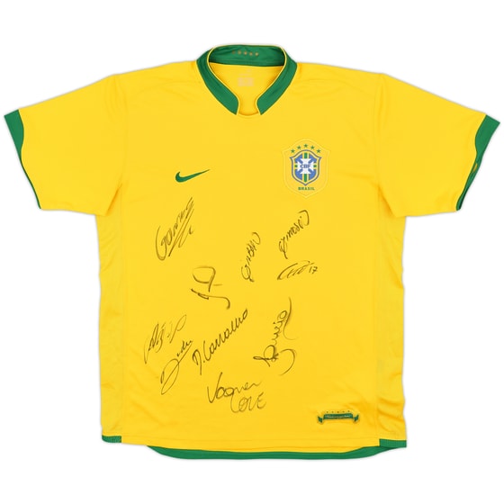 2006-08 Brazil Signed Home Shirt - 9/10 - (L)