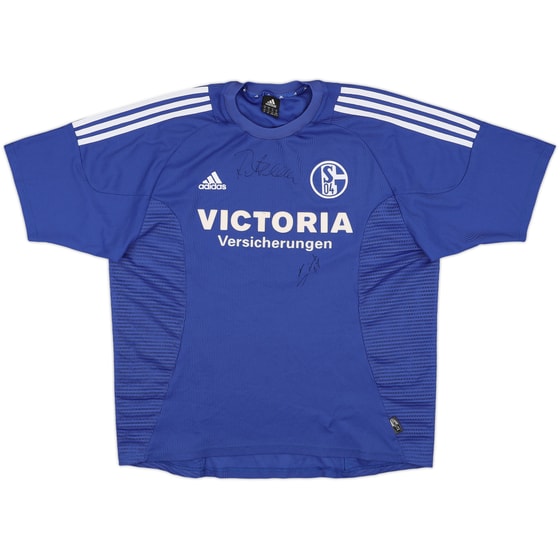 2002-04 Schalke Signed Home Shirt - 8/10 - (XL)