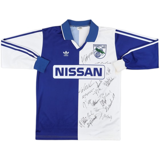 1991-92 Grasshoppers Signed Home L/S Shirt - 8/10 - (S)