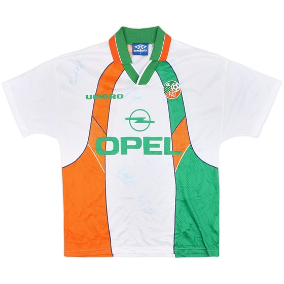 1994-96 Ireland Signed Away Shirt - 8/10 - (M)