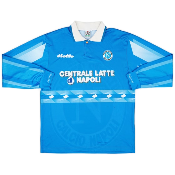 1996-97 Napoli Home L/S Shirt - 5/10 - (S)