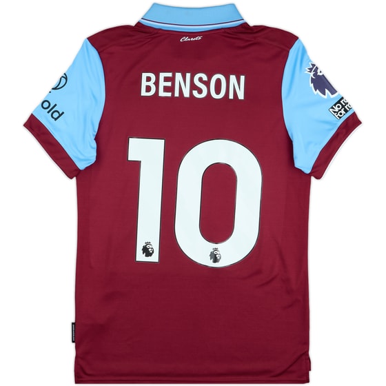 2023-24 Burnley Match Issue Home Shirt Benson #10