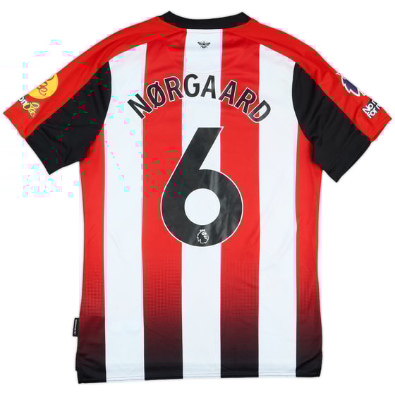 2023-24 Brentford Match Worn Home Shirt Norgaard #6
