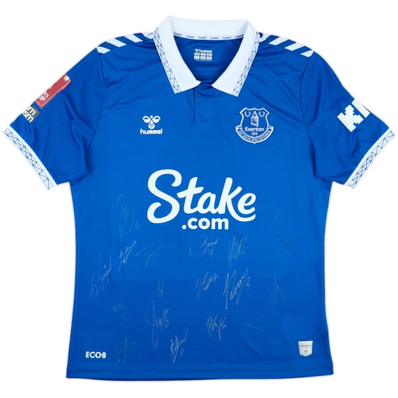 2023-24 Everton Match Issue Squad Signed FA Cup Home Shirt Andre Gomes #21