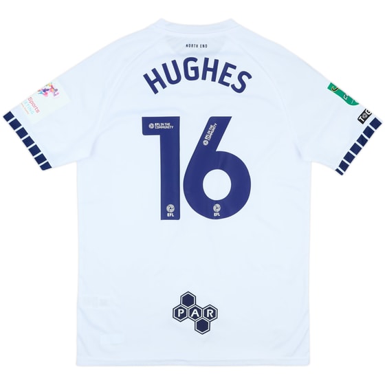 2024-25 Preston North End Match Issue Carabao Cup Home Shirt Hughes #16