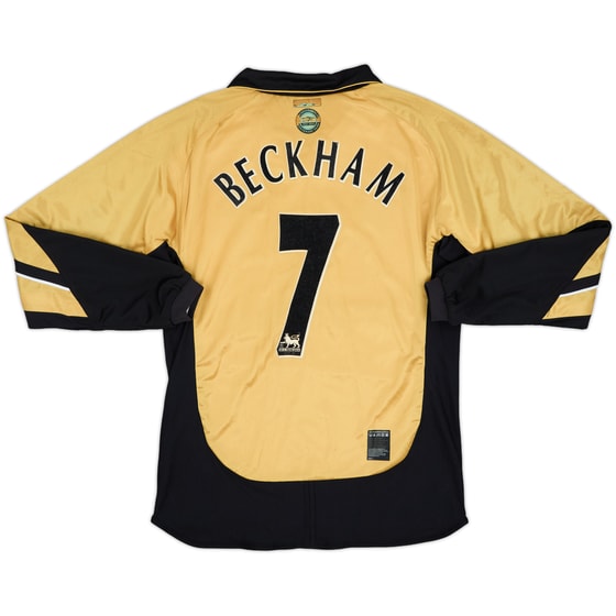 2001-02 Manchester United Centenary Away/Third L/S Shirt Beckham #7 - 8/10 - (S)