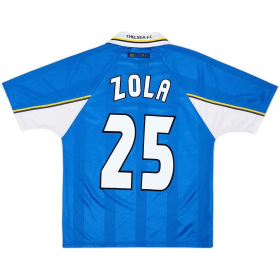 1997-99 Chelsea Home Shirt Zola #25 - 8/10 - (Y)