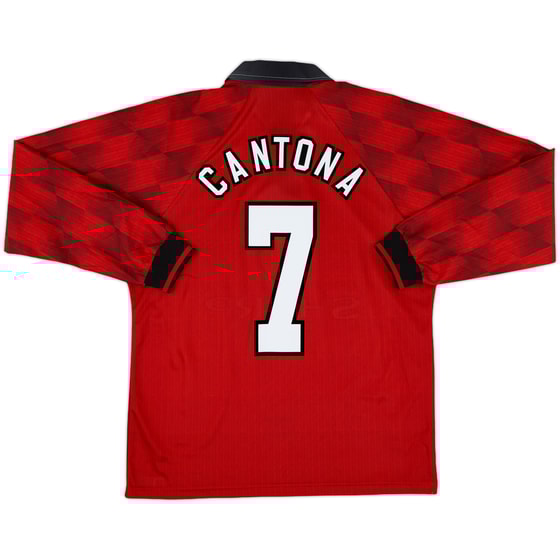 1996-98 Manchester United Home L/S Shirt Cantona #7 - 9/10 - (M)