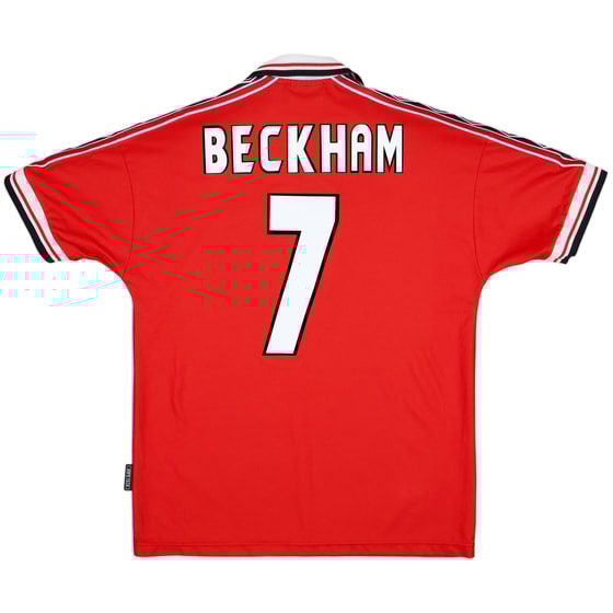 1998-00 Manchester United Home Shirt Beckham #7 - 8/10 - (L)
