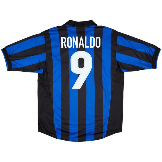 1998-99 Inter Milan Home Shirt Ronaldo #9 - 9/10 - (M)