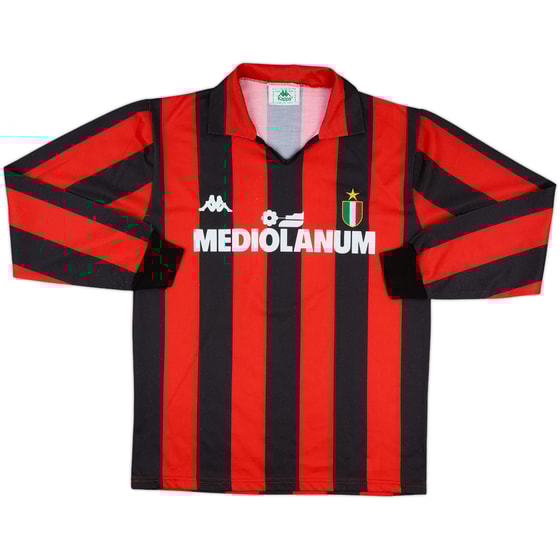 1988-89 AC Milan Match Issue Home L/S Shirt #9