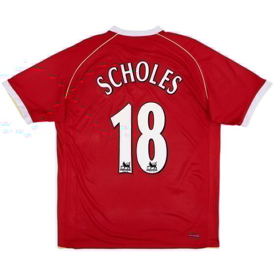 2006-07 Manchester United Home Shirt Scholes #18 - 7/10 - (XXL)