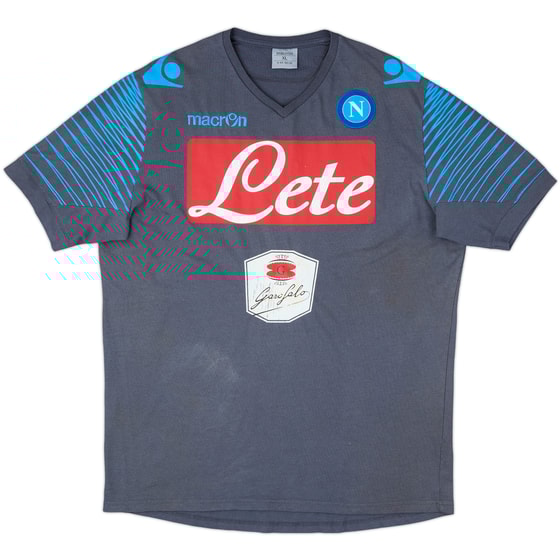 2014-15 Napoli Macron Cotton Tee - 5/10 - (XL)