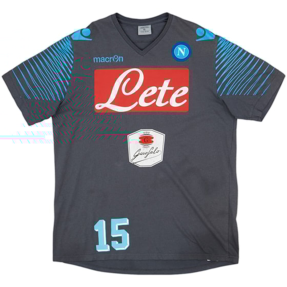 2014-15 Napoli Macron Player Issue Cotton Tee #15 - 6/10 - (XL)