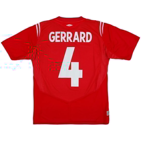 2004-06 England Away Shirt Gerrard #4 - 8/10 - (M)