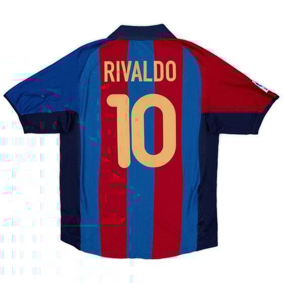 2001-02 Barcelona Home Shirt Rivaldo #10 - 8/10 - (M)