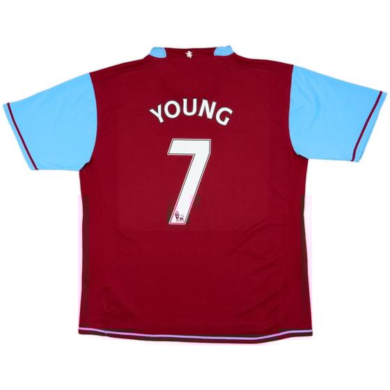 2007-08 Aston Villa Home Shirt Young #7 - 6/10 - (XL)