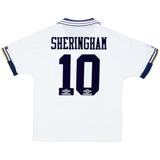 1993-95 Tottenham Home Shirt Sheringham #10 - 7/10 - (L)