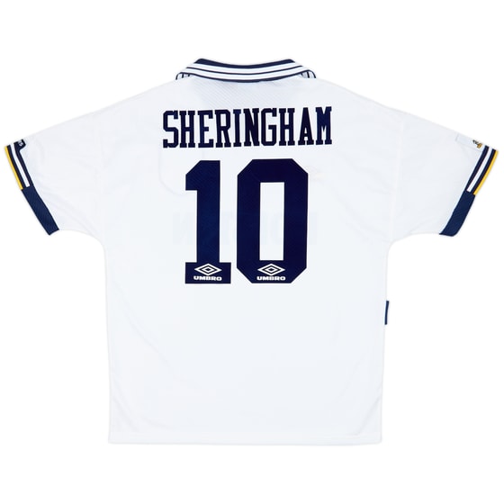 1993-95 Tottenham Home Shirt Sheringham #10 - 8/10 - (L)
