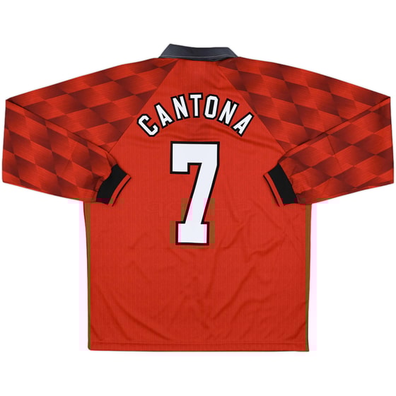 1996-98 Manchester United Home L/S Shirt Cantona #7 - 10/10 - (L)