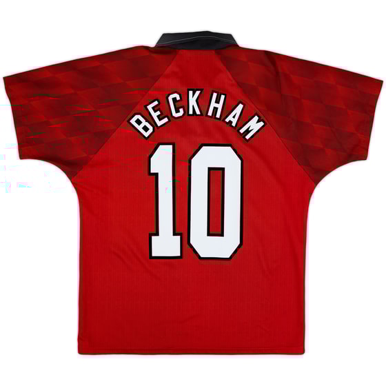 1996-98 Manchester United Home Shirt Beckham #10 - 7/10 - (M)