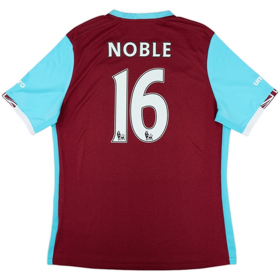 2016-17 West Ham Home Shirt Noble #16 - 9/10 - (XL)
