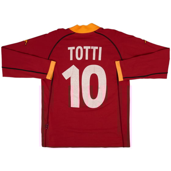2001-02 Roma Home L/S Shirt Totti #10 - 5/10 - (L)