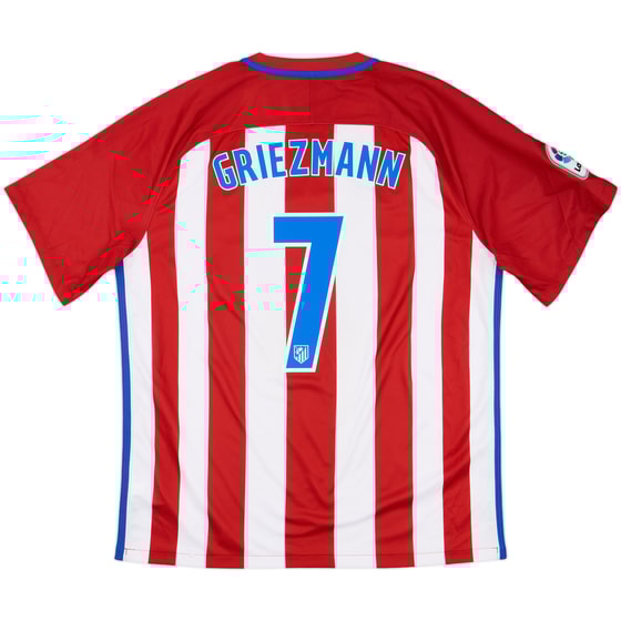 2016-17 Atletico Madrid Home Shirt Griezmann #7 - 9/10 - (XL)