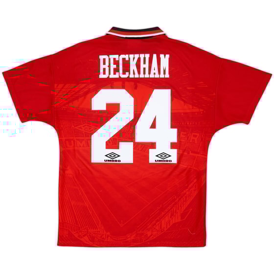 1994-96 Manchester United Home Shirt Beckham #24 - 8/10 - (M)