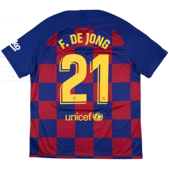2019-20 Barcelona Home Shirt De Jong #21 - 8/10 - (XL)
