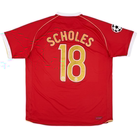 2006-07 Manchester United Home Shirt Scholes #18 - 8/10 - (XL)