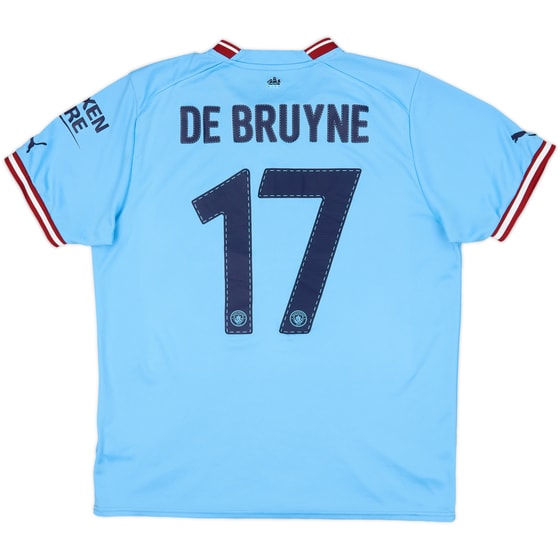 2022-23 Manchester City Home Shirt De Bruyne #17 - 7/10 - (L)
