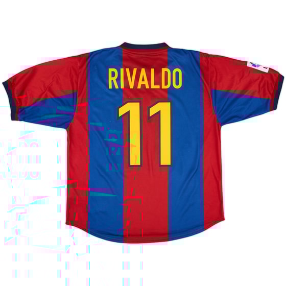 1998-00 Barcelona Home Shirt Rivaldo #11 - 9/10 - (L)