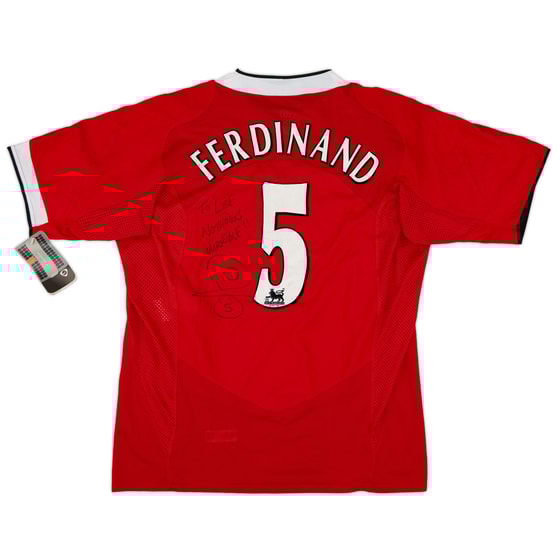 2004-06 Manchester United Signed Home Shirt Ferdinand #5 (L)