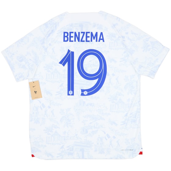 2022-23 France Authentic Away Shirt Benzema #19 (XL)