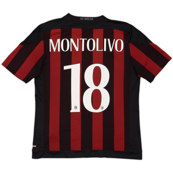 2015-16 AC Milan Home Shirt Montolivo #18 - 5/10 - (M.Boys)