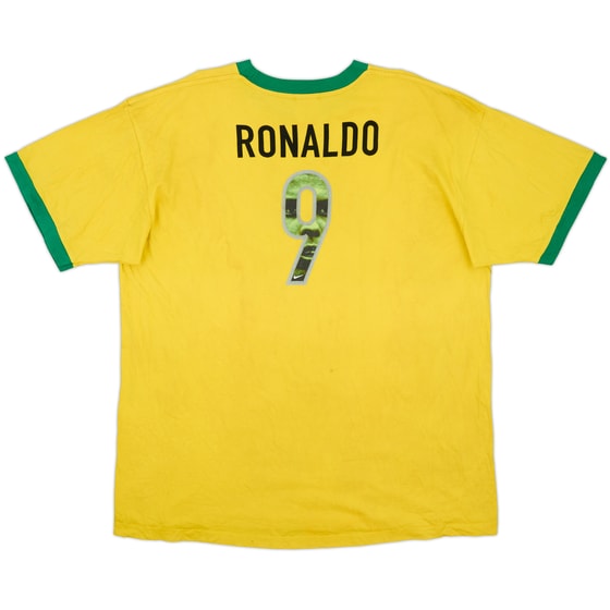 1998 Brazil Nike Cotton Tee Ronaldo #9 - 5/10 - (XXL)