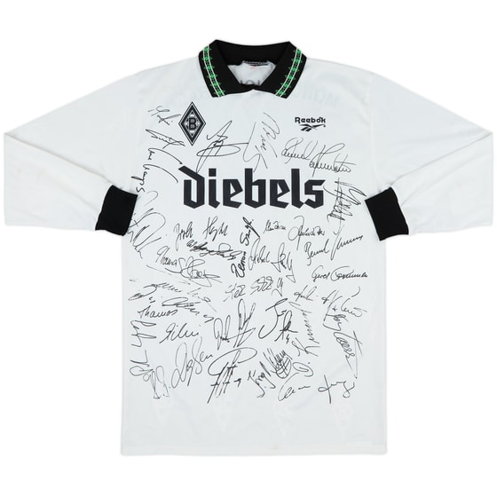 1995-96 Borussia Monchengladbach 'Squad Signed' Home L/S Shirt - 7/10 - (M)