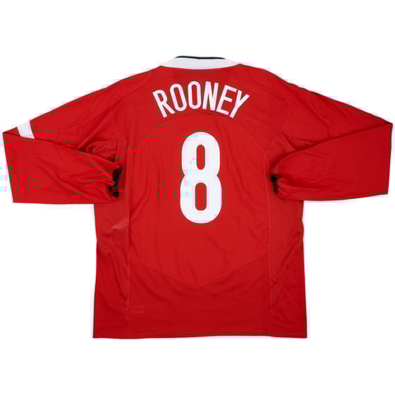 2004-06 Manchester United Home L/S Shirt Rooney #8 (XL)
