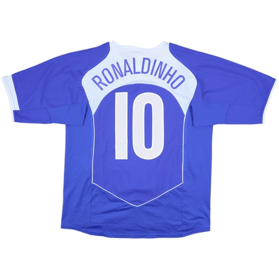 2004-06 Brazil Away Shirt Ronaldinho #10 - 9/10 - (L)